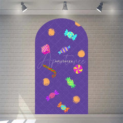 Aperturee - Aperturee Spooky Castle Halloween Arch Backdrop Haunted Party Decor with Bat Spider Web Happy Halloween Photo Prop for Indoor