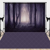 Aperturee - Aperturee Spooky Foggy Forest Combo Set Backdrop Haunted Woods for Halloween Dark Enchanted Photography Background
