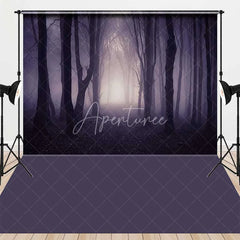 Aperturee - Aperturee Spooky Foggy Forest Combo Set Backdrop Haunted Woods for Halloween Dark Enchanted Photography Background