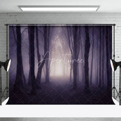Aperturee - Aperturee Spooky Foggy Forest Combo Set Backdrop Haunted Woods for Halloween Dark Enchanted Photography Background
