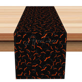 Aperturee - Aperturee Spooky Red and Black Halloween Table Runner Goth Abstract Design for a Horror Vibe Haunted House Party Decor
