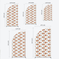 Aperturee - Aperturee Sports Balls Pattern Birthday Half Moon Arch Backdrop Basketball Football and Soccer Balls All Star Party Background