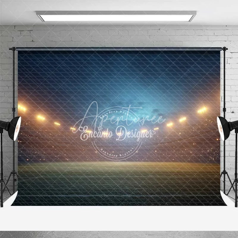 Aperturee - Aperturee Sports Stadium Night Game Backdrop Football Field Photography Background Energetic Arena Theme