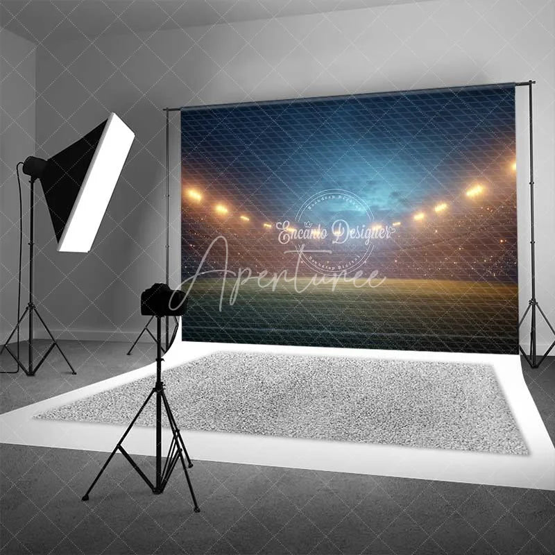 Aperturee - Aperturee Sports Stadium Night Game Backdrop Football Field Photography Background Energetic Arena Theme
