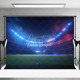 Aperturee - Aperturee Sports Stadium Photography Backdrop Dynamic Blue Red Lights Football Field Arena Party Decor