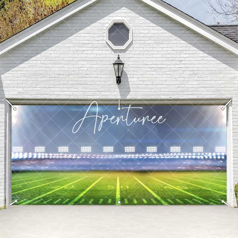 Aperturee - Aperturee Spotlights Football Sport Stadium Garage Door Banner