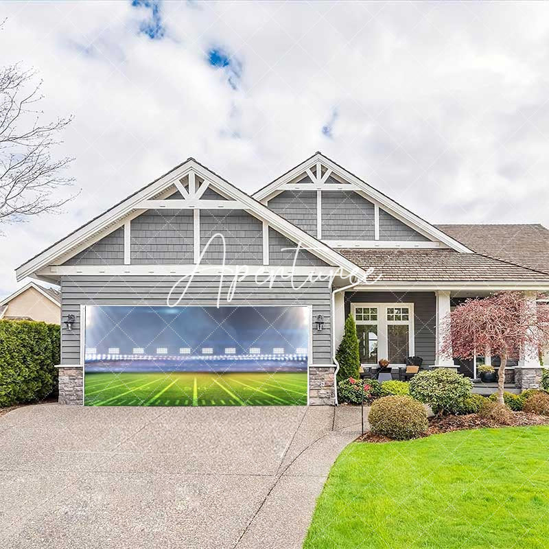 Aperturee - Aperturee Spotlights Football Sport Stadium Garage Door Banner