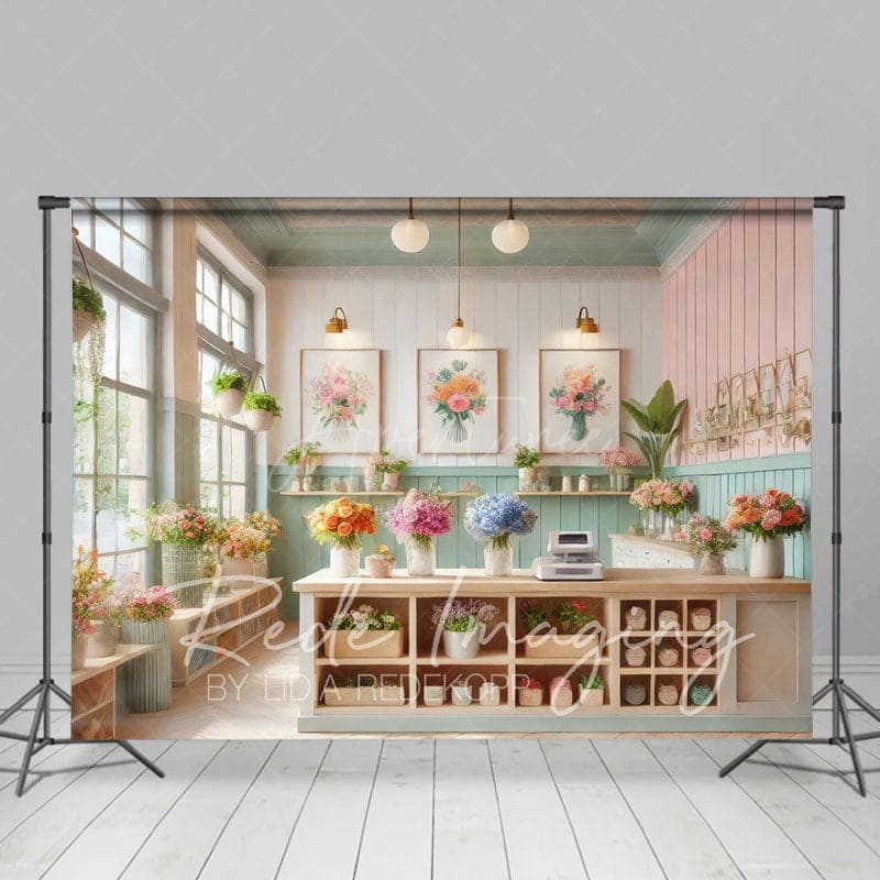 Aperturee - Aperturee Spring Bright Color Floral Fancy Room Photo Backdrop