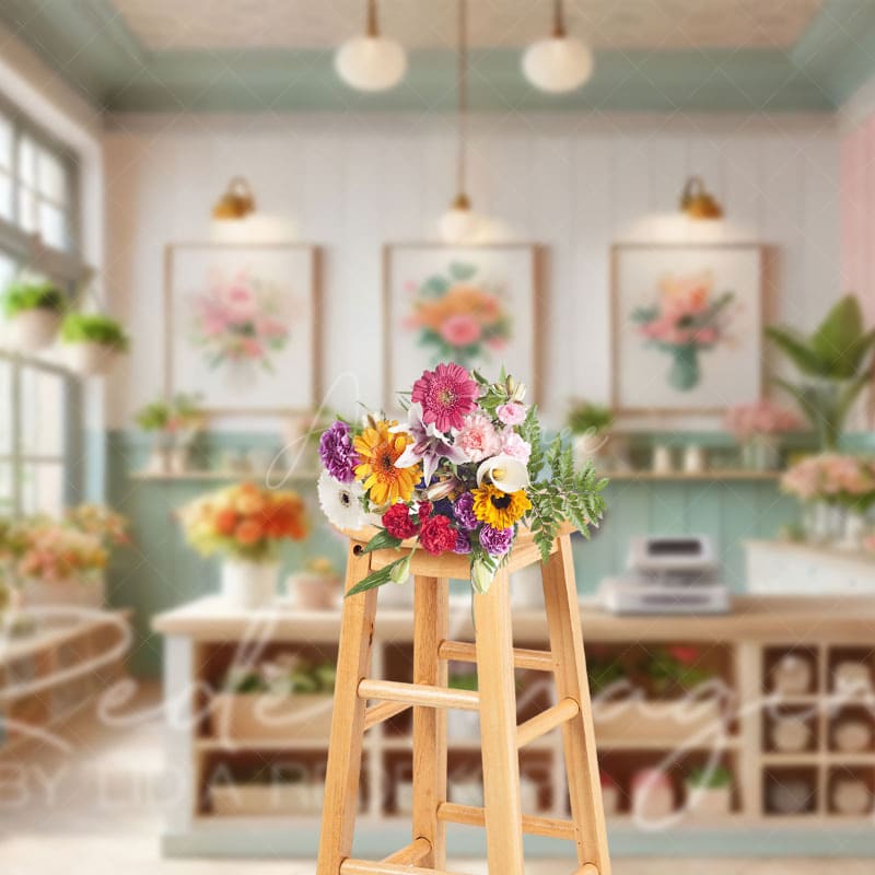 Aperturee - Aperturee Spring Bright Color Floral Fancy Room Photo Backdrop