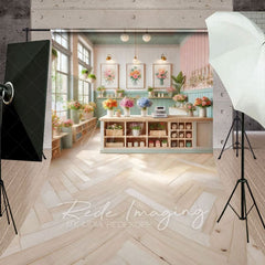 Aperturee - Aperturee Spring Bright Color Floral Fancy Room Sweep Backdrop