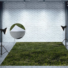 Aperturee - Aperturee Spring Bright Yellow House Floral Room Set Backdrop