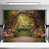 Aperturee - Aperturee Spring Colorful Floral Arch Forest Wedding Backdrop