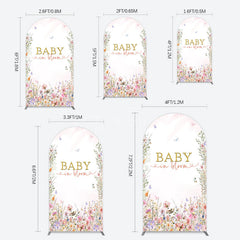 Aperturee - Aperturee Spring Colorful Floral Baby In Bloom Arch Backdrop