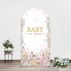 Aperturee - Aperturee Spring Colorful Floral Baby In Bloom Arch Backdrop