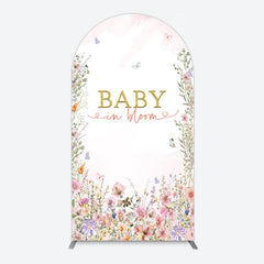 Aperturee - Aperturee Spring Colorful Floral Baby In Bloom Arch Backdrop