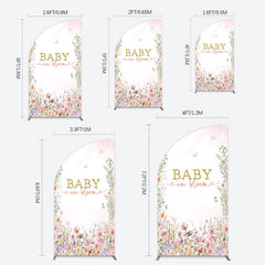 Aperturee - Aperturee Spring Colorful Floral Baby In Bloom Half Moon Arch Backdrop