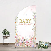 Aperturee - Aperturee Spring Colorful Floral Baby In Bloom Half Moon Arch Backdrop