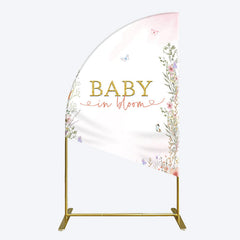 Aperturee - Aperturee Spring Colorful Floral Baby In Bloom Half Moon Arch Backdrop