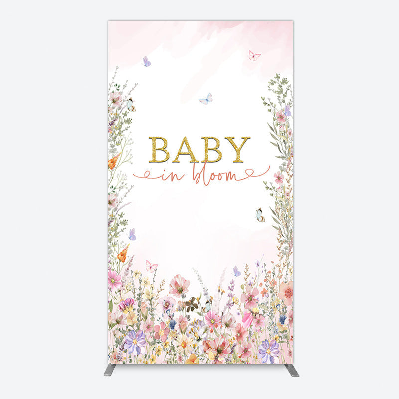 Aperturee - Aperturee Spring Colorful Floral Baby In Bloom Rectangle Backdrop