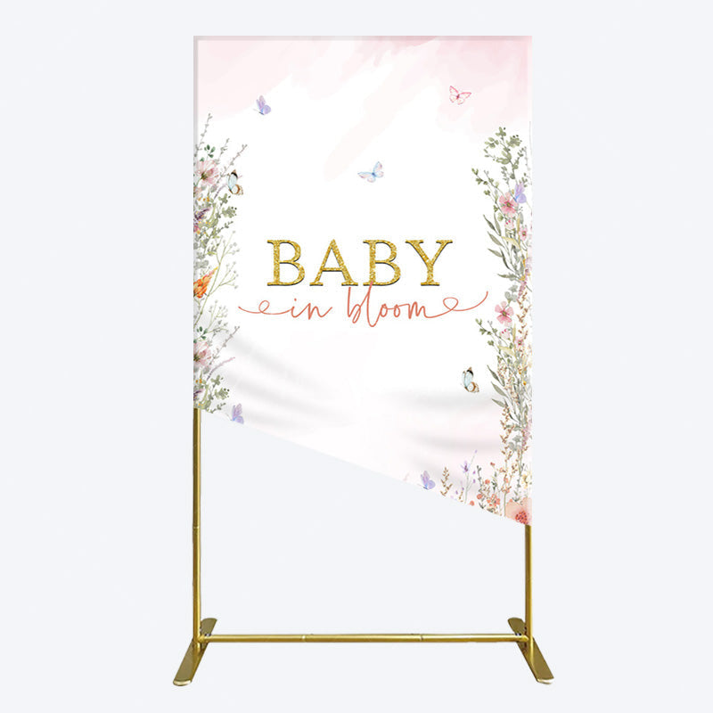 Aperturee - Aperturee Spring Colorful Floral Baby In Bloom Rectangle Backdrop