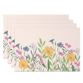 Aperturee - Aperturee Spring Colorful Wild Floral Dining Set of 4 Placemats