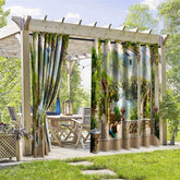 Aperturee - Aperturee Spring Courtyard Waterproof Printed Outdoor Curtains