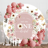 Aperturee - Aperturee Spring Fairy Floral Round Onederful Birthday Backdrop