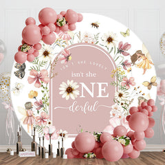 Aperturee - Aperturee Spring Fairy Floral Round Onederful Birthday Backdrop