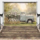 Aperturee - Aperturee Spring Field Retro Truck Floral Combo Set Backdrop