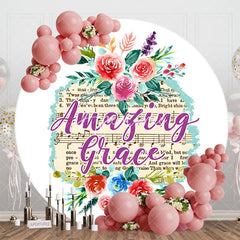 Aperturee - Aperturee Spring Floral Amazing Grace Round Easter Backdrop