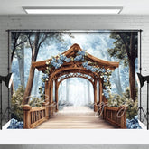 Aperturee - Aperturee Spring Floral Arch Forest Wedding Photo Backdrop