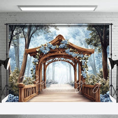 Aperturee - Aperturee Spring Floral Arch Forest Wedding Photo Backdrop