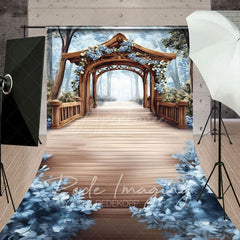Aperturee - Aperturee Spring Floral Arch Forest Wedding Sweep Backdrop