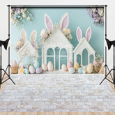 Aperturee - Aperturee Spring Floral Eggs Bunny Easter Combo Set Backdrop