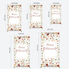 Aperturee - Aperturee Spring Floral Greenery Happy Retirement Rectangle Backdrop