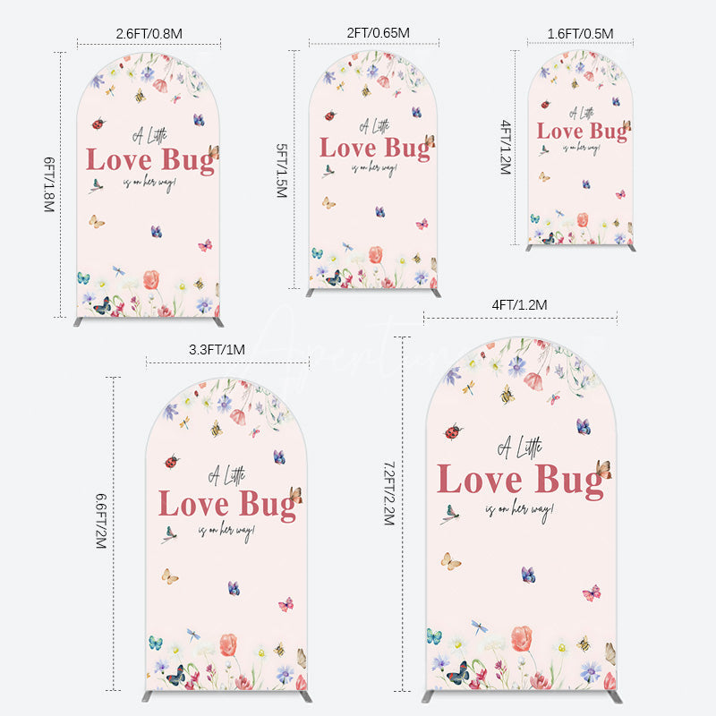 Aperturee - Aperturee Spring Floral Love Bug Baby Shower Arch Backdrop
