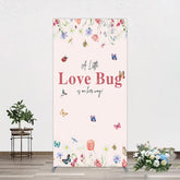 Aperturee - Aperturee Spring Floral Love Bug Baby Shower Rectangle Backdrop