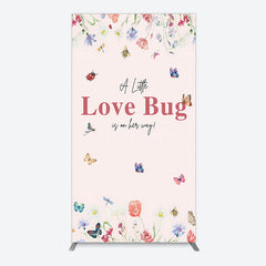 Aperturee - Aperturee Spring Floral Love Bug Baby Shower Rectangle Backdrop
