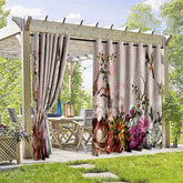 Aperturee - Aperturee Spring Floral Waterproof Printed Outdoor Curtains