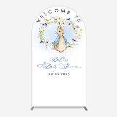 Aperturee - Aperturee Spring Floral Wreath Bunny Baby Shower Arch Backdrop