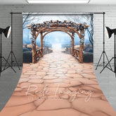 Aperturee - Aperturee Spring Flowers Arch Pavilion Forest Sweep Backdrop