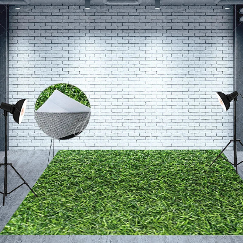 Aperturee - Aperturee Spring Forest Room Set Backdrop Sunny Green Grass Easter Bunny Photography Background Nature Scene Photo Decor
