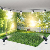 Aperturee - Aperturee Spring Forest Room Set Backdrop Sunny Green Grass Easter Bunny Photography Background Nature Scene Photo Decor