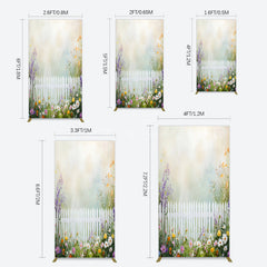 Aperturee - Aperturee Spring Garden Fence Wild Floral Easter Rectangle Bacdrop