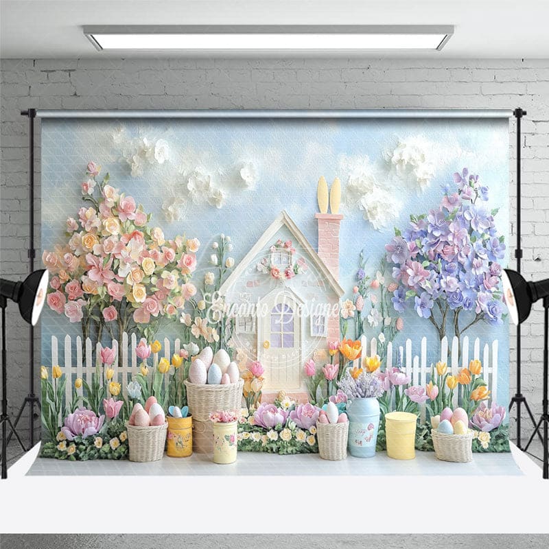 Aperturee - Aperturee Spring Garden Wood Floor Easter Combo Set Backdrop