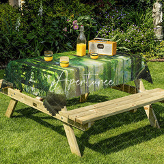 Aperturee - Aperturee Spring Green Magic Forest Rectangular Tablecloth
