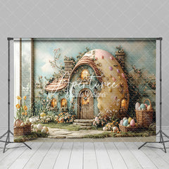 Aperturee - Aperturee Spring Greenery Floral House Eggs Easter Backdrop