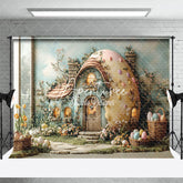 Aperturee - Aperturee Spring Greenery Floral House Eggs Easter Backdrop