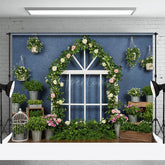 Aperturee - Aperturee Spring Greenery Floral Room Photography Backdrop