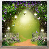 Aperturee - Aperturee Spring Greenery Lighted Garden Pillow Case Backdrop